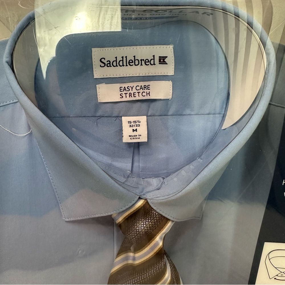 Saddlebred Men's Blue Easy‎ Care Stretch Shirt